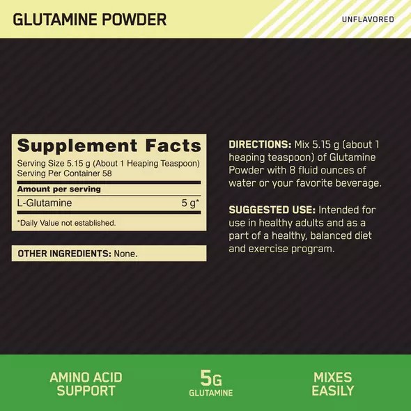 Optimum Nutrition Glutamine Powder 0.66 lb (58 Servings) Schweiz | 2465EQSBO